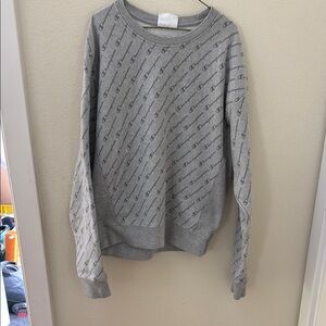 Champion Heather Gray Logo Crewneck